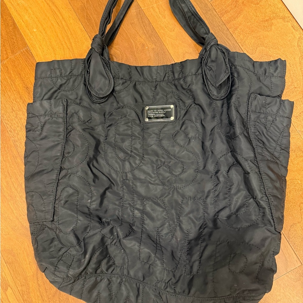 Stylish Black Quilted Tote Bag